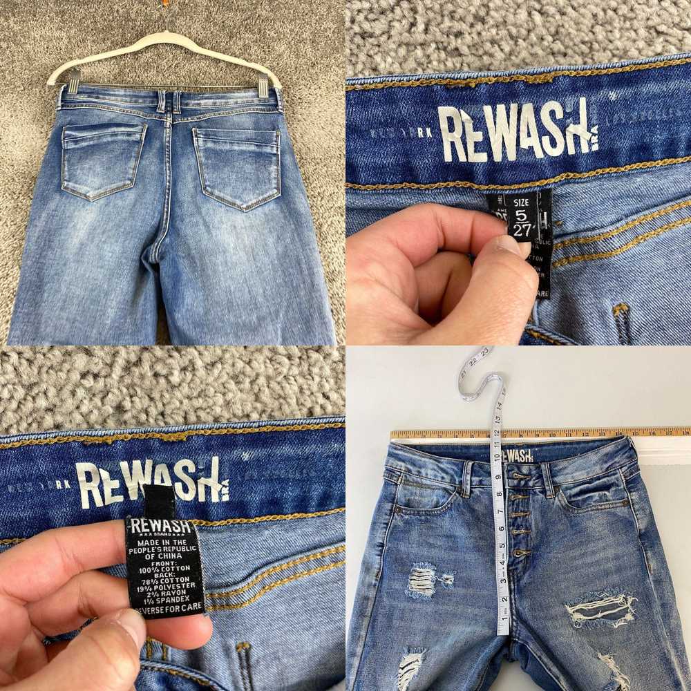 Vintage Rewash Jeans Juniors Size 5 Blue Capri Di… - image 4