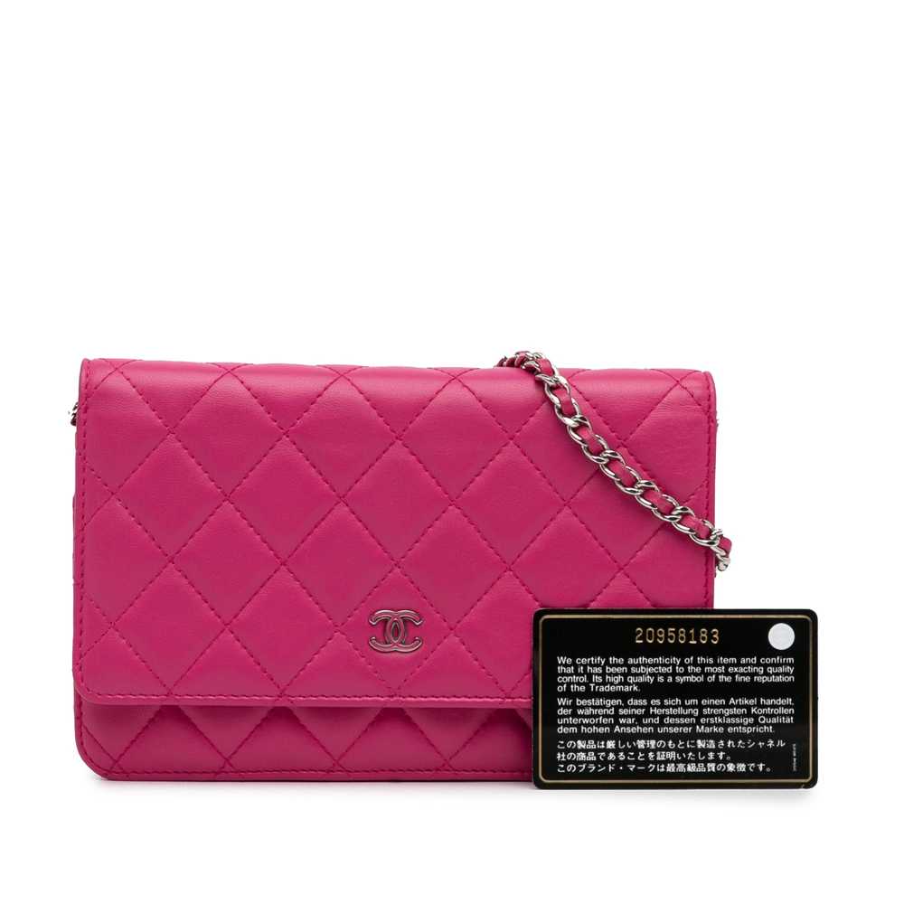 Pink Chanel Classic Lambskin Wallet on Chain Cros… - image 10