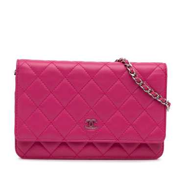 Pink Chanel Classic Lambskin Wallet on Chain Cros… - image 1