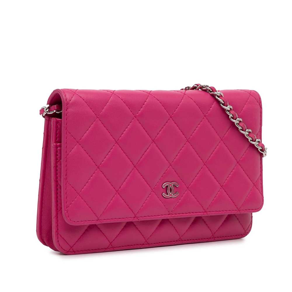 Pink Chanel Classic Lambskin Wallet on Chain Cros… - image 2