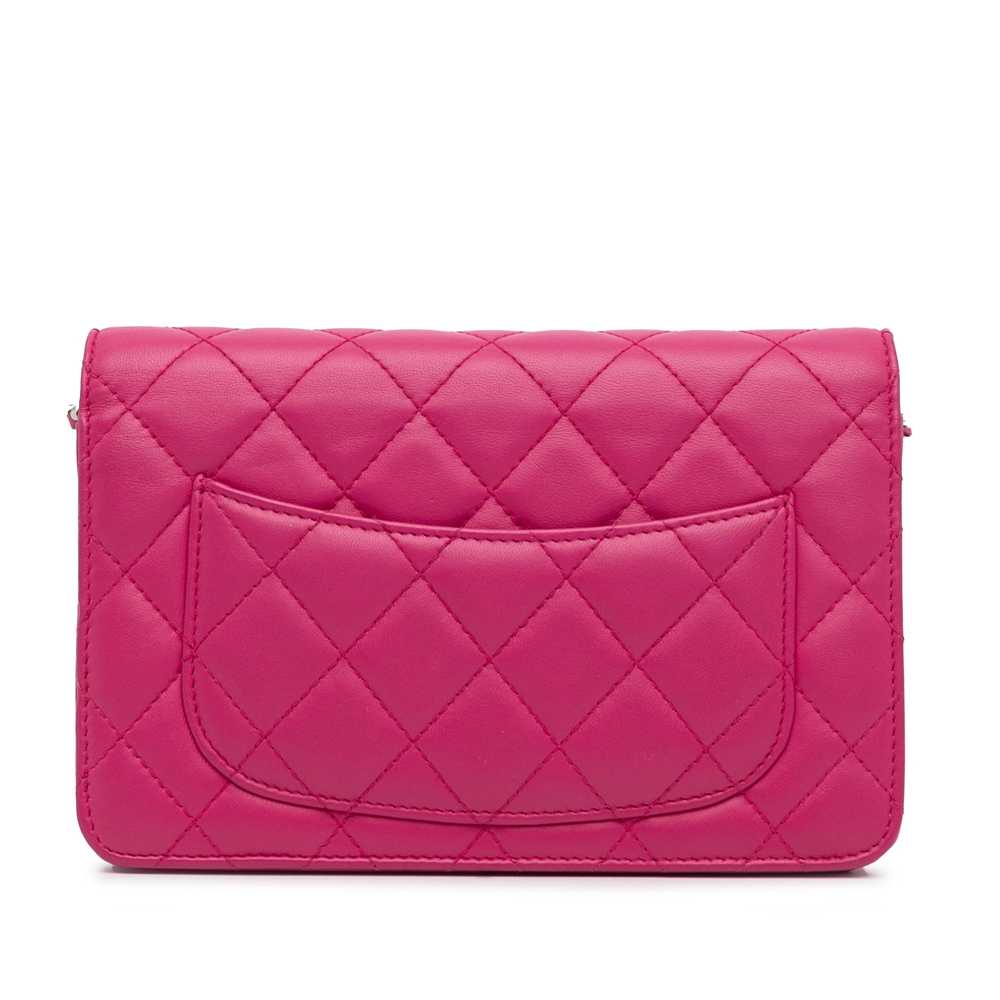 Pink Chanel Classic Lambskin Wallet on Chain Cros… - image 4