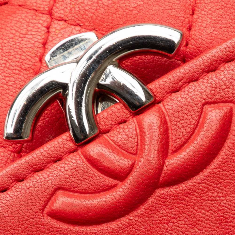 Red Chanel CC Lambskin Wallet on Chain Crossbody … - image 10