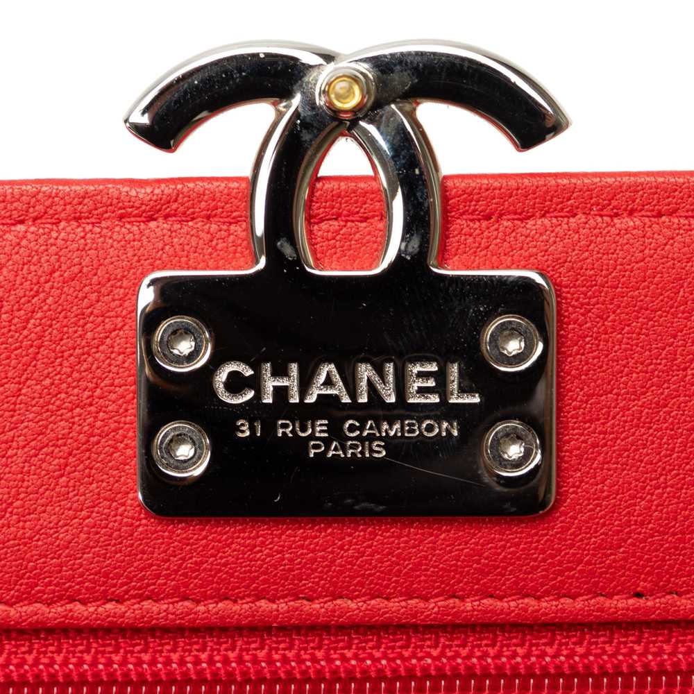 Red Chanel CC Lambskin Wallet on Chain Crossbody … - image 6