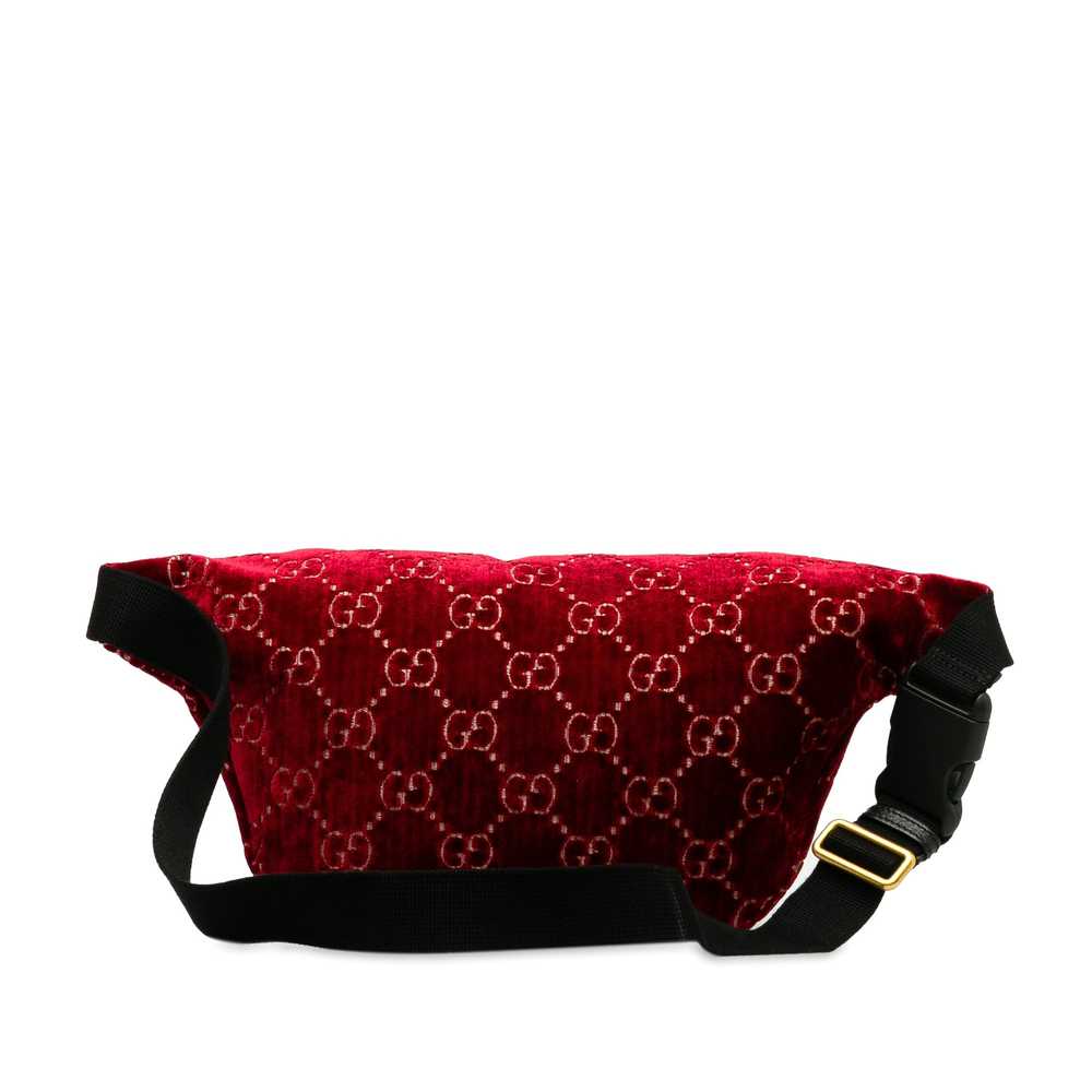 Red Gucci GG Velvet Ophidia Belt Bag - image 3