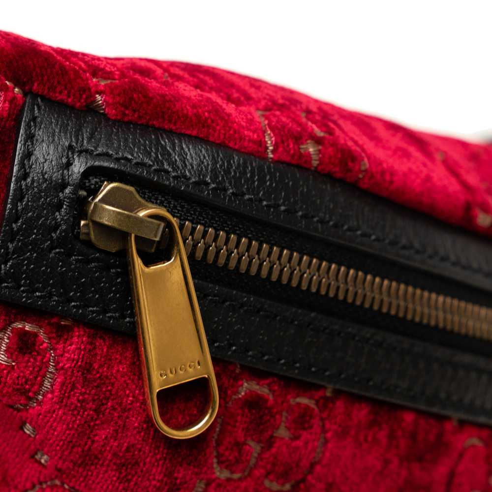 Red Gucci GG Velvet Ophidia Belt Bag - image 8