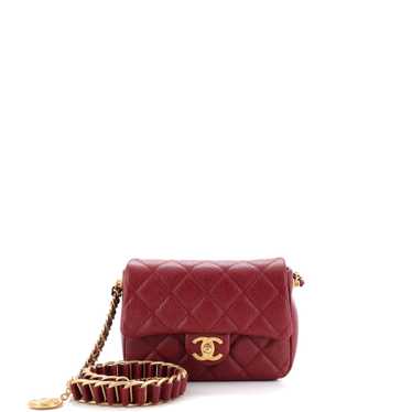 CHANEL Chain Soul Flap Bag Quilted Caviar Mini