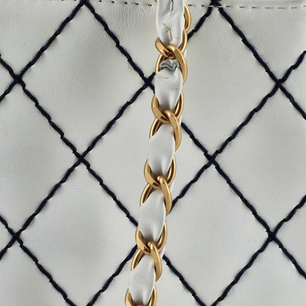 CHANEL Surpique Chain Tote Quilted Leather Medium - image 9