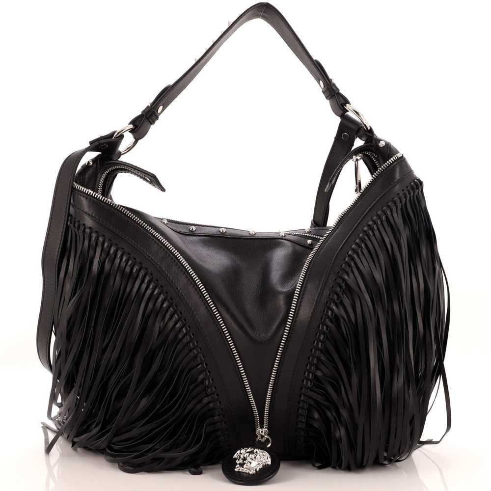 VERSACE Repeat Hobo Fringed Leather Large - image 1
