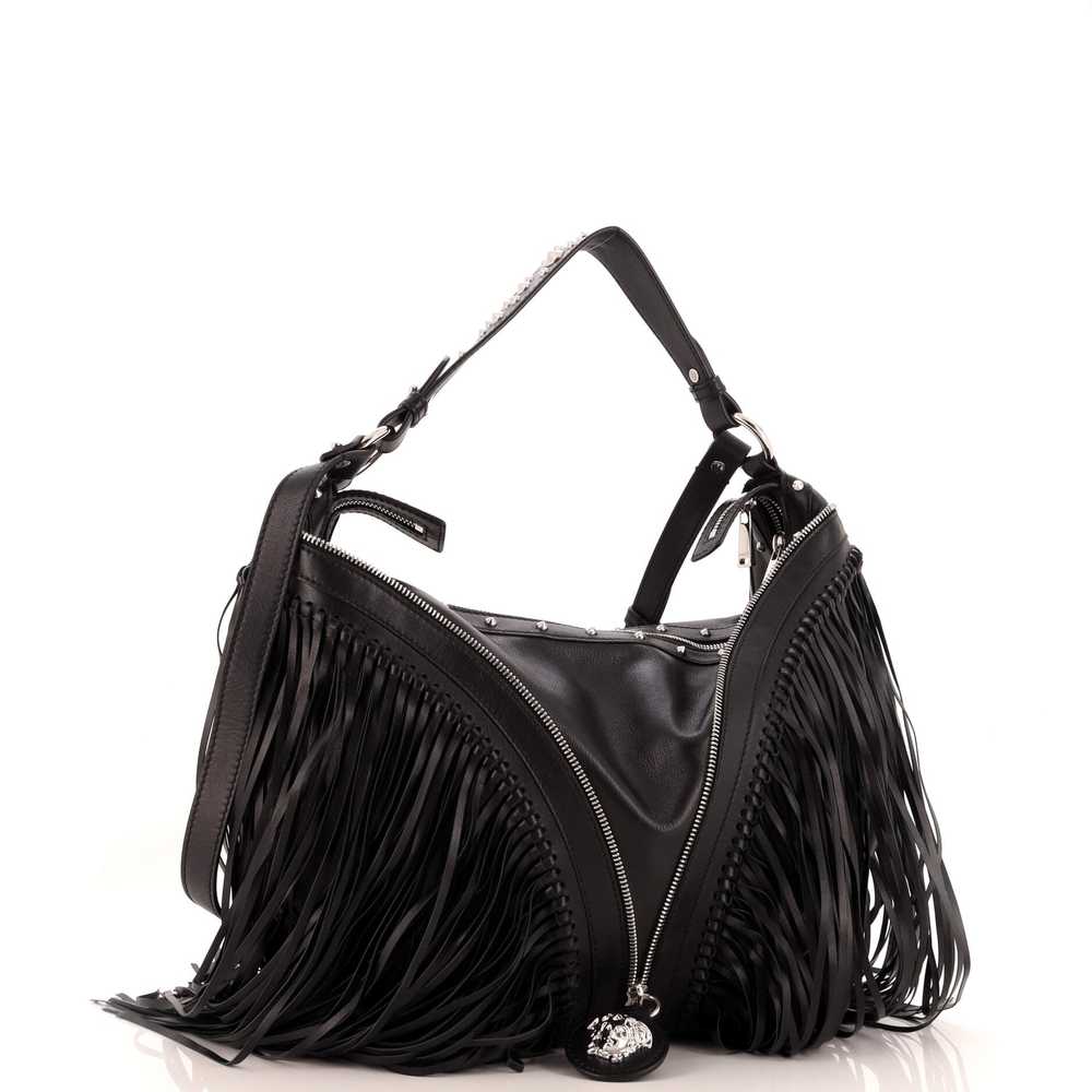 VERSACE Repeat Hobo Fringed Leather Large - image 2