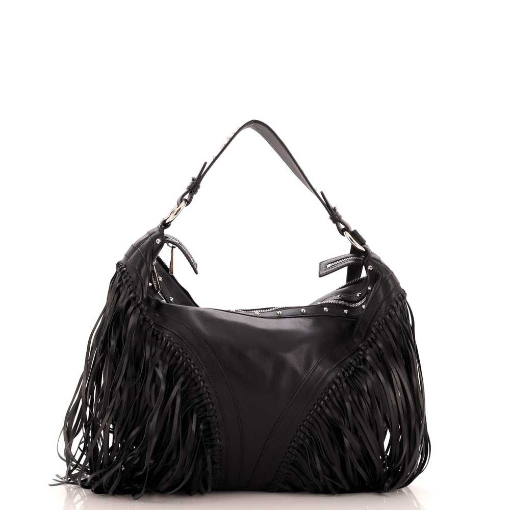 VERSACE Repeat Hobo Fringed Leather Large - image 3