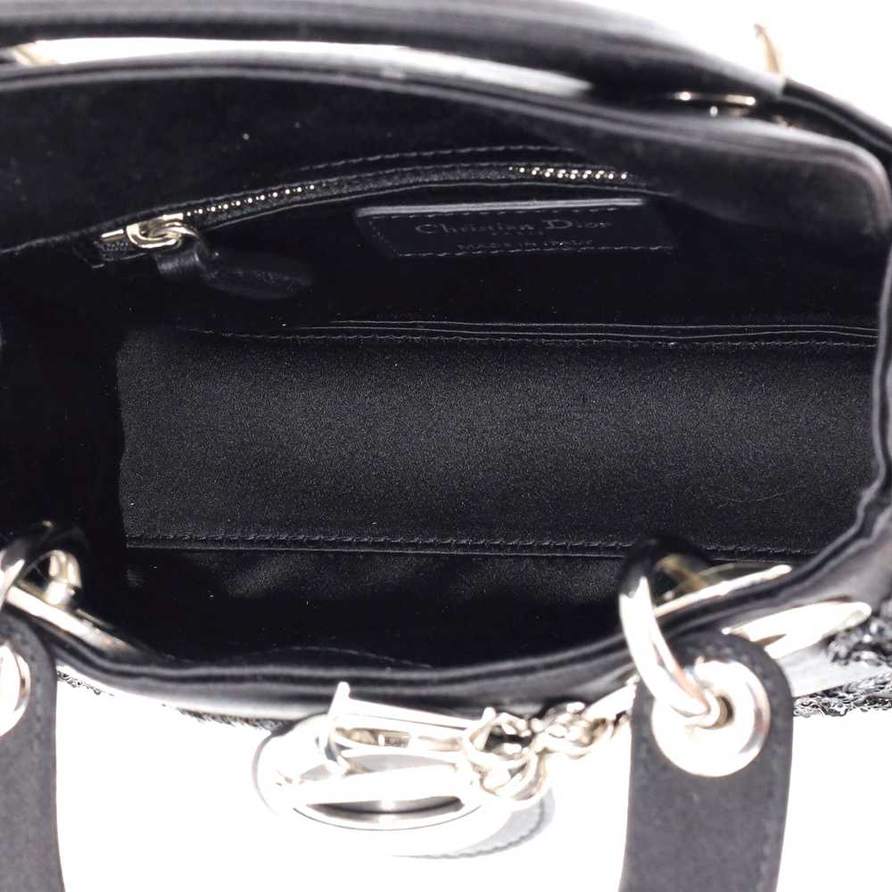 Christian Dior Lady Dior Bag Embellished Satin Mi… - image 5