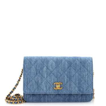 CHANEL Pearl Crush Wallet on Chain Quilted Denim