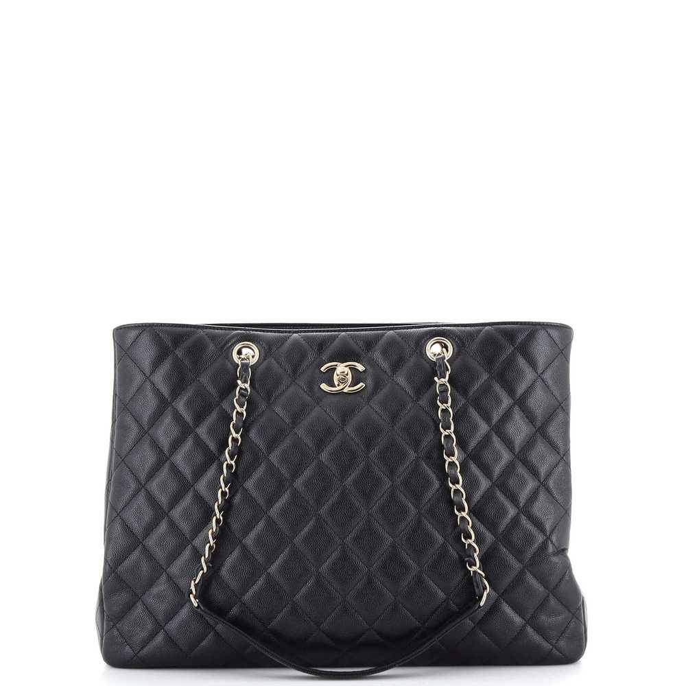 CHANEL Classic CC Shopping Tote Quilted Caviar La… - image 1