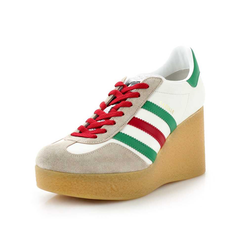GUCCI x Adidas Women's Gazelle Wedge Sneakers Lea… - image 1