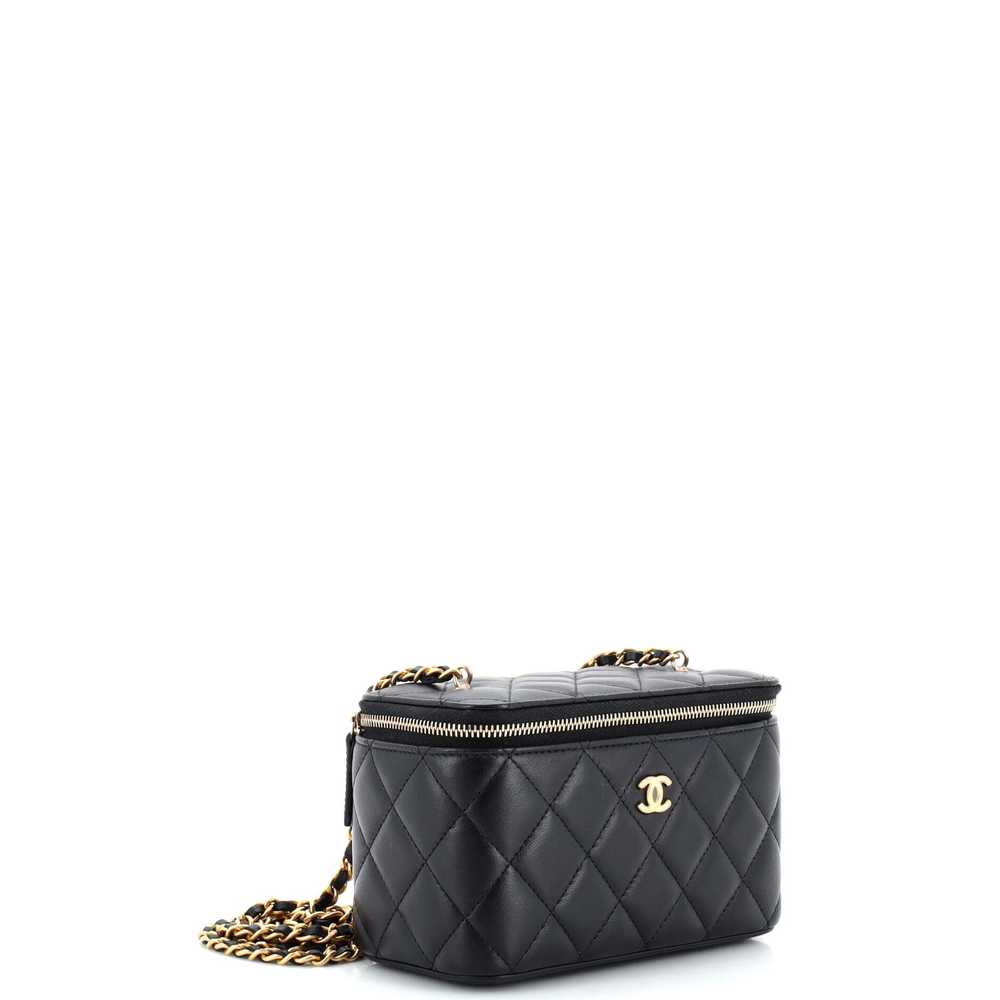 CHANEL Classic Vanity Case with Chain Quilted Lam… - image 3