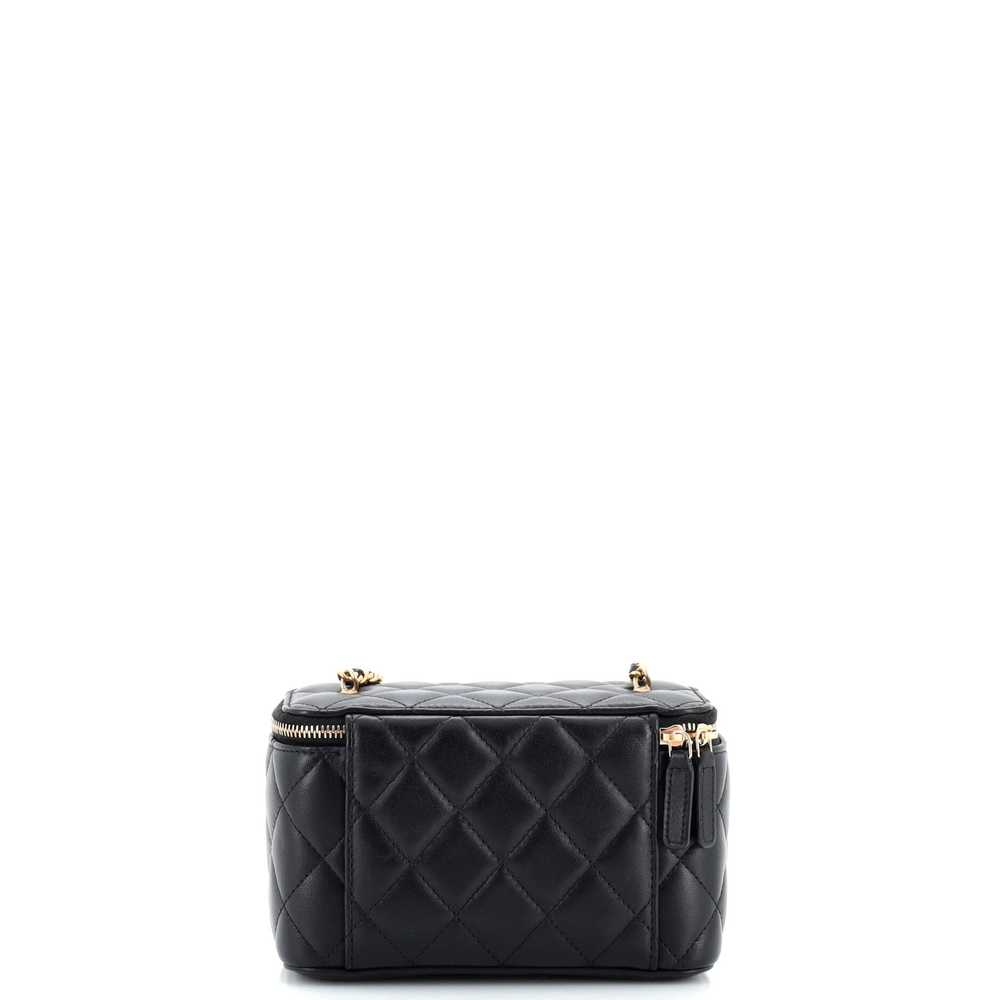 CHANEL Classic Vanity Case with Chain Quilted Lam… - image 4