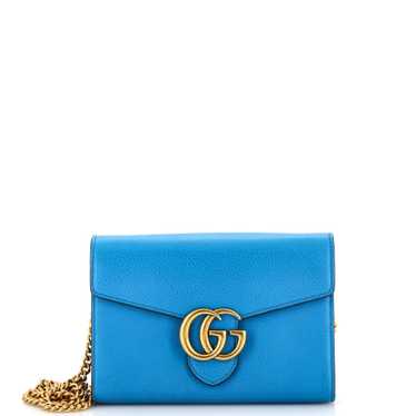 GUCCI GG Marmont Chain Wallet Leather Mini