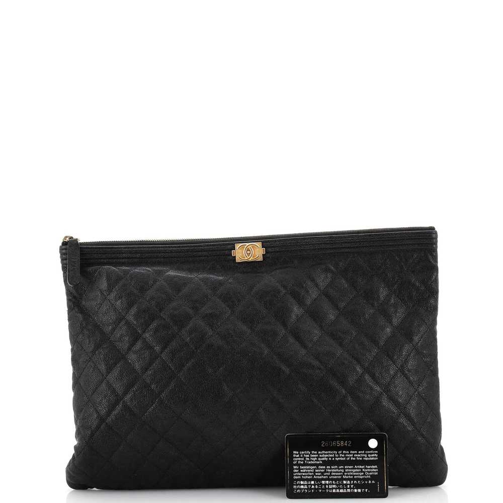 CHANEL Boy O Case Clutch Quilted Caviar Large - image 2