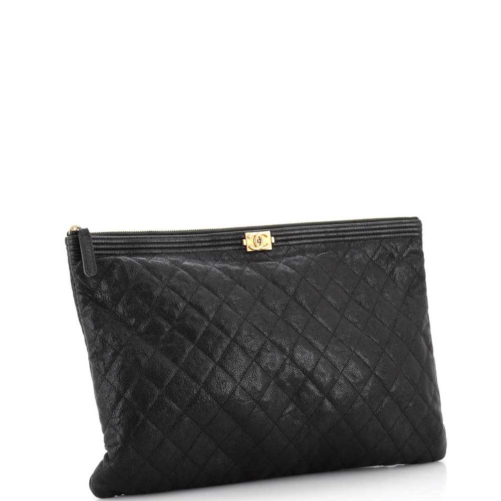 CHANEL Boy O Case Clutch Quilted Caviar Large - image 3
