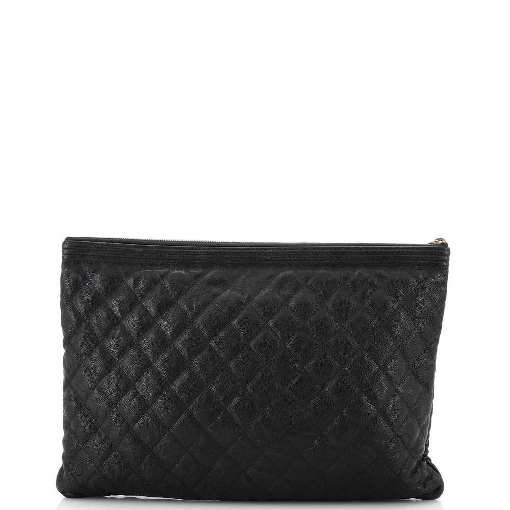 CHANEL Boy O Case Clutch Quilted Caviar Large - image 4