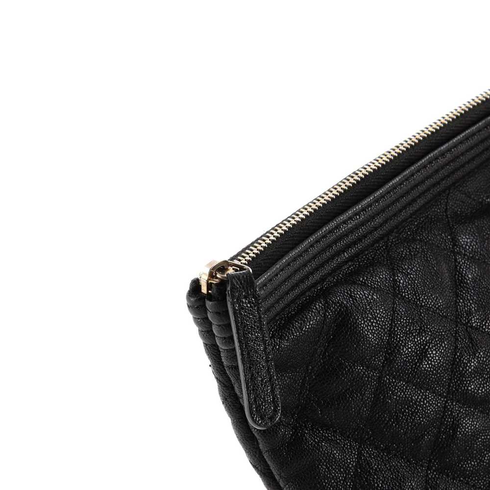 CHANEL Boy O Case Clutch Quilted Caviar Large - image 8