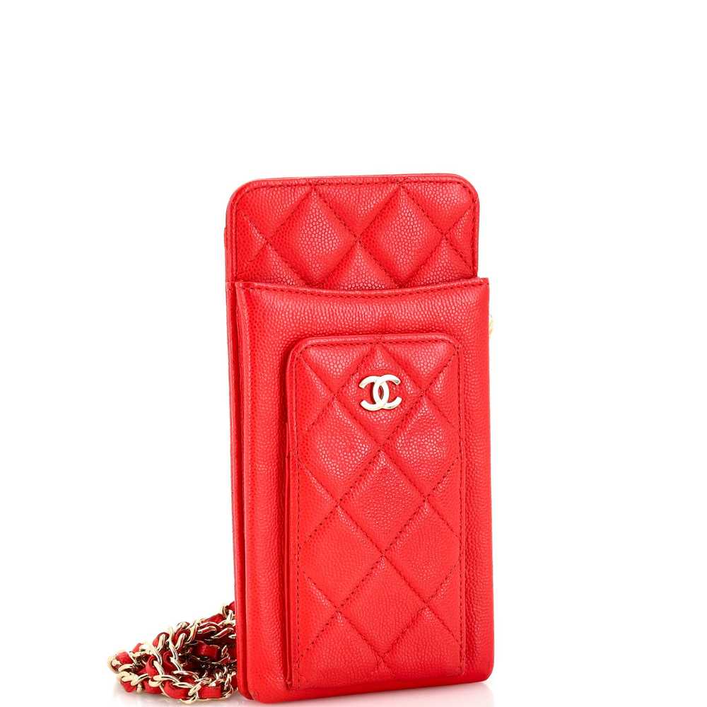 CHANEL O Phone Holder Crossbody Bag Quilted Caviar - image 2