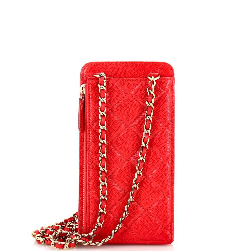 CHANEL O Phone Holder Crossbody Bag Quilted Caviar - image 3