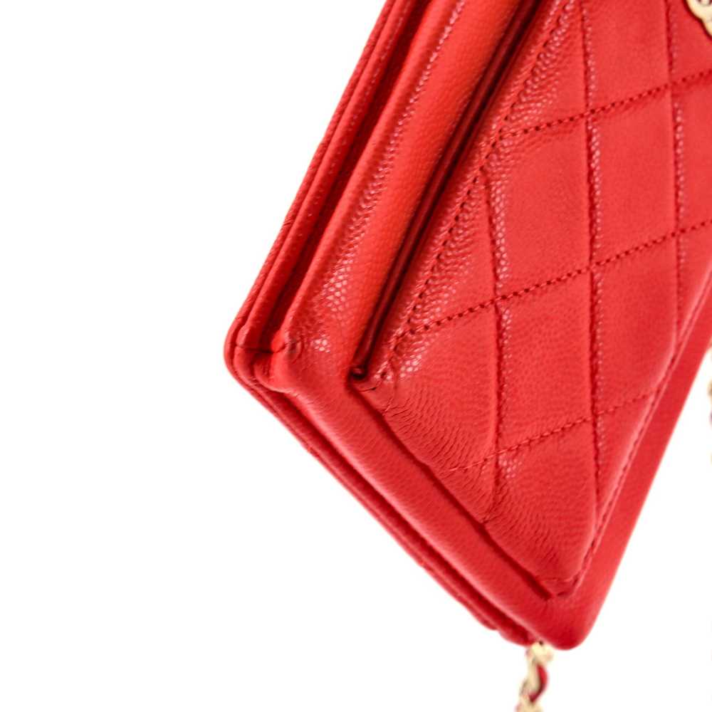 CHANEL O Phone Holder Crossbody Bag Quilted Caviar - image 6