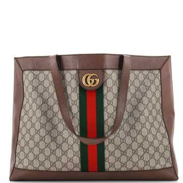 GUCCI Ophidia Soft Open Tote GG Coated Canvas East