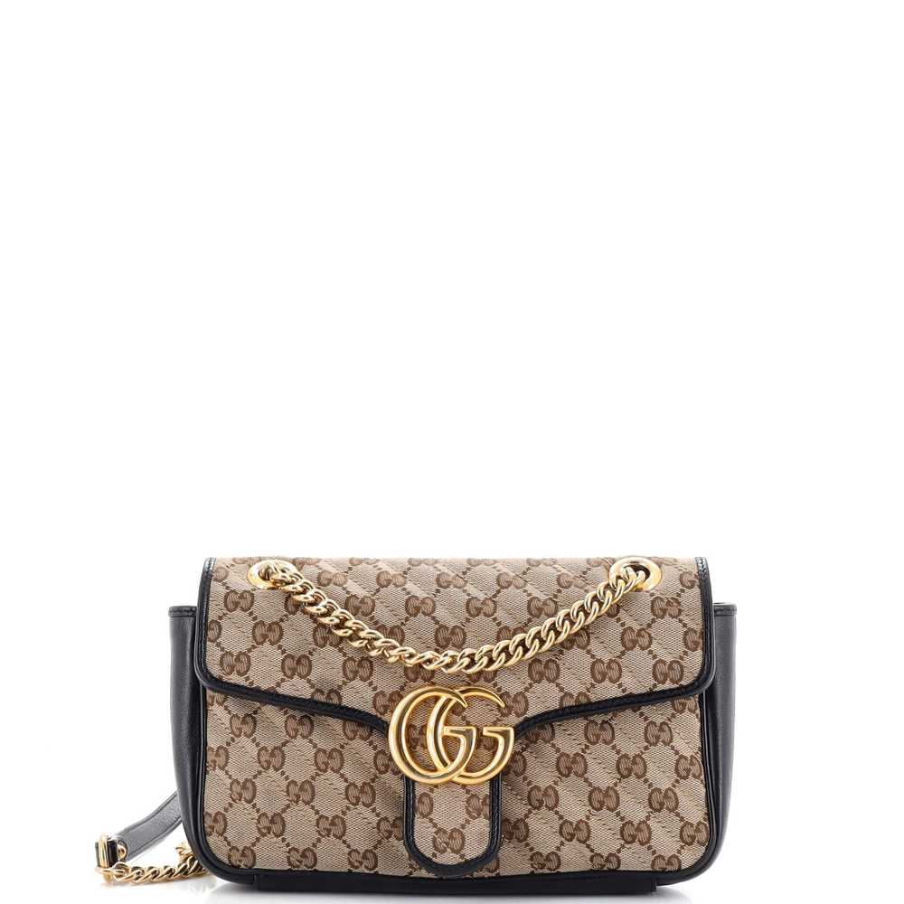 GUCCI GG Marmont Flap Bag Diagonal Quilted GG Can… - image 1