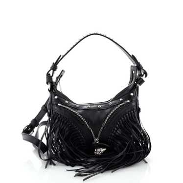 VERSACE Repeat Hobo Fringed Leather Mini - image 1