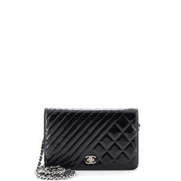 CHANEL Coco Boy Wallet on Chain Quilted Patent