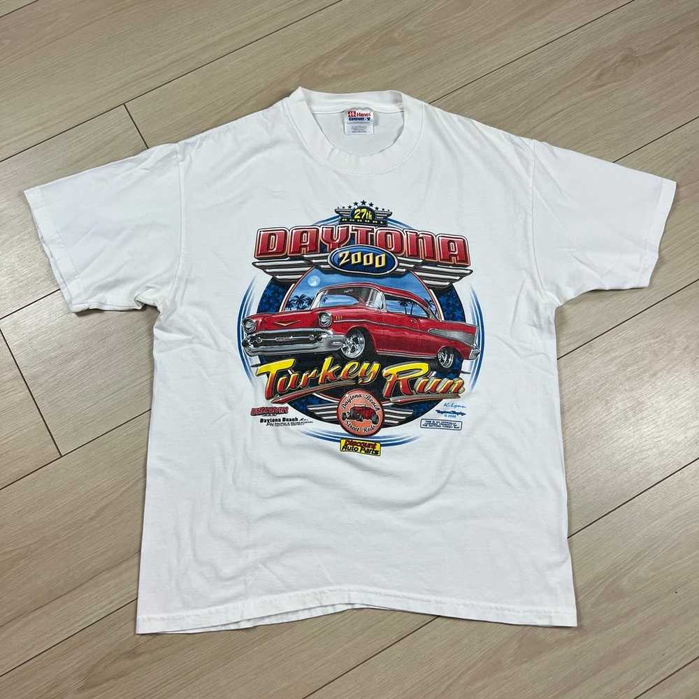 Vintage 00s Y2K Daytona Hotrod Racing Car T-shirt - image 1