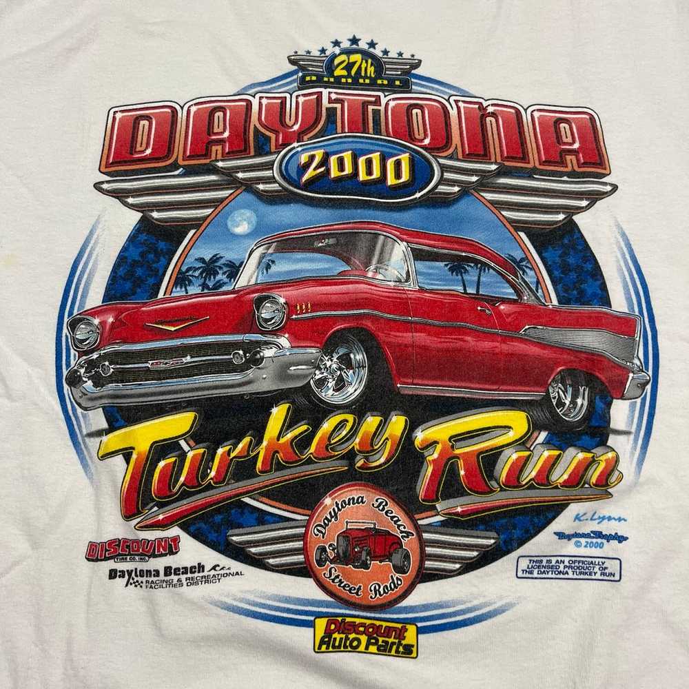 Vintage 00s Y2K Daytona Hotrod Racing Car T-shirt - image 2