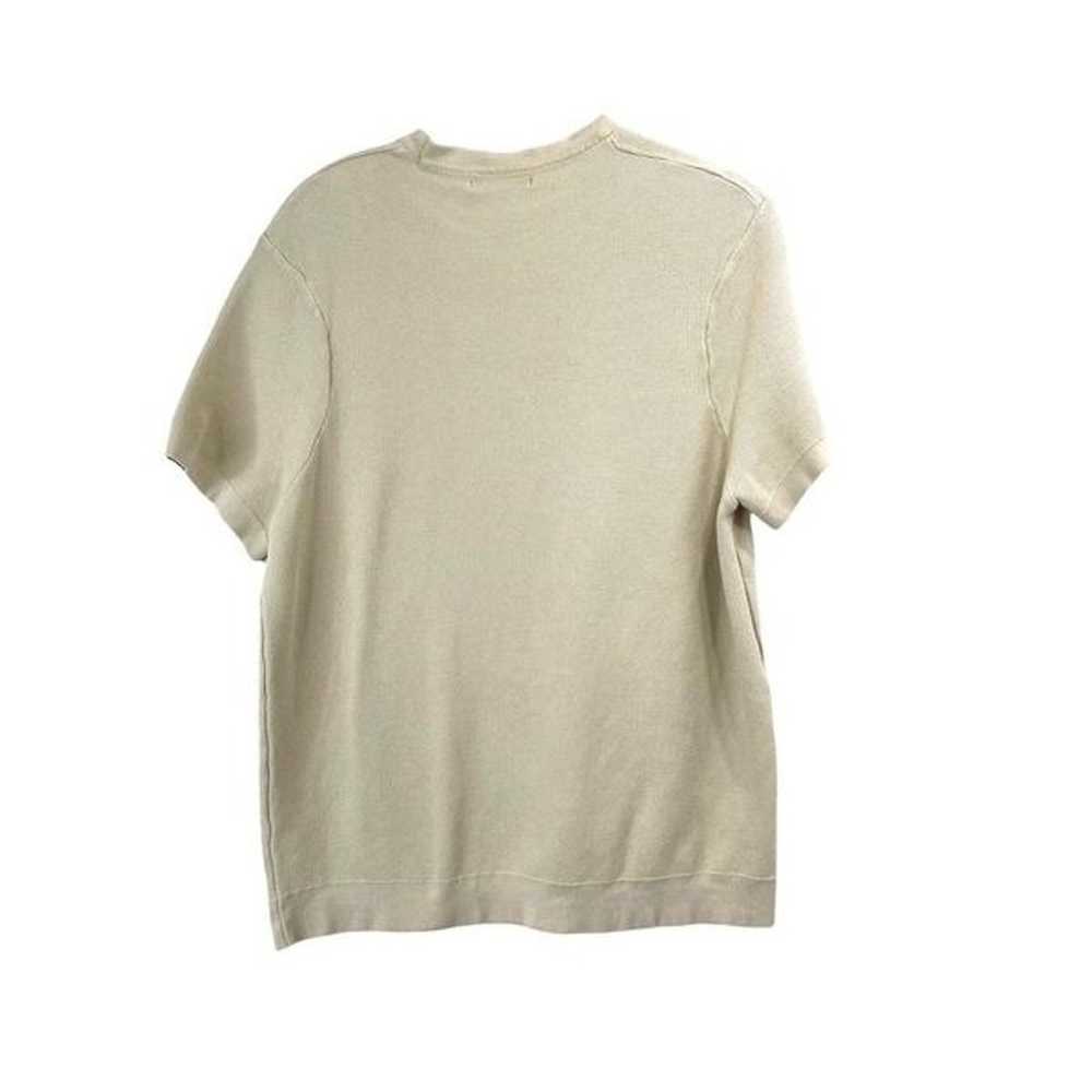 Zara Mens knit neutral t shirt top Size M beige - image 5