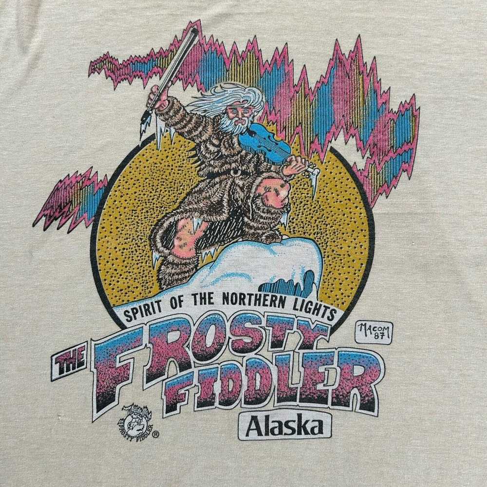 Vintage 1987 Alaska The Frosty Fiddler T-Shirt Me… - image 2