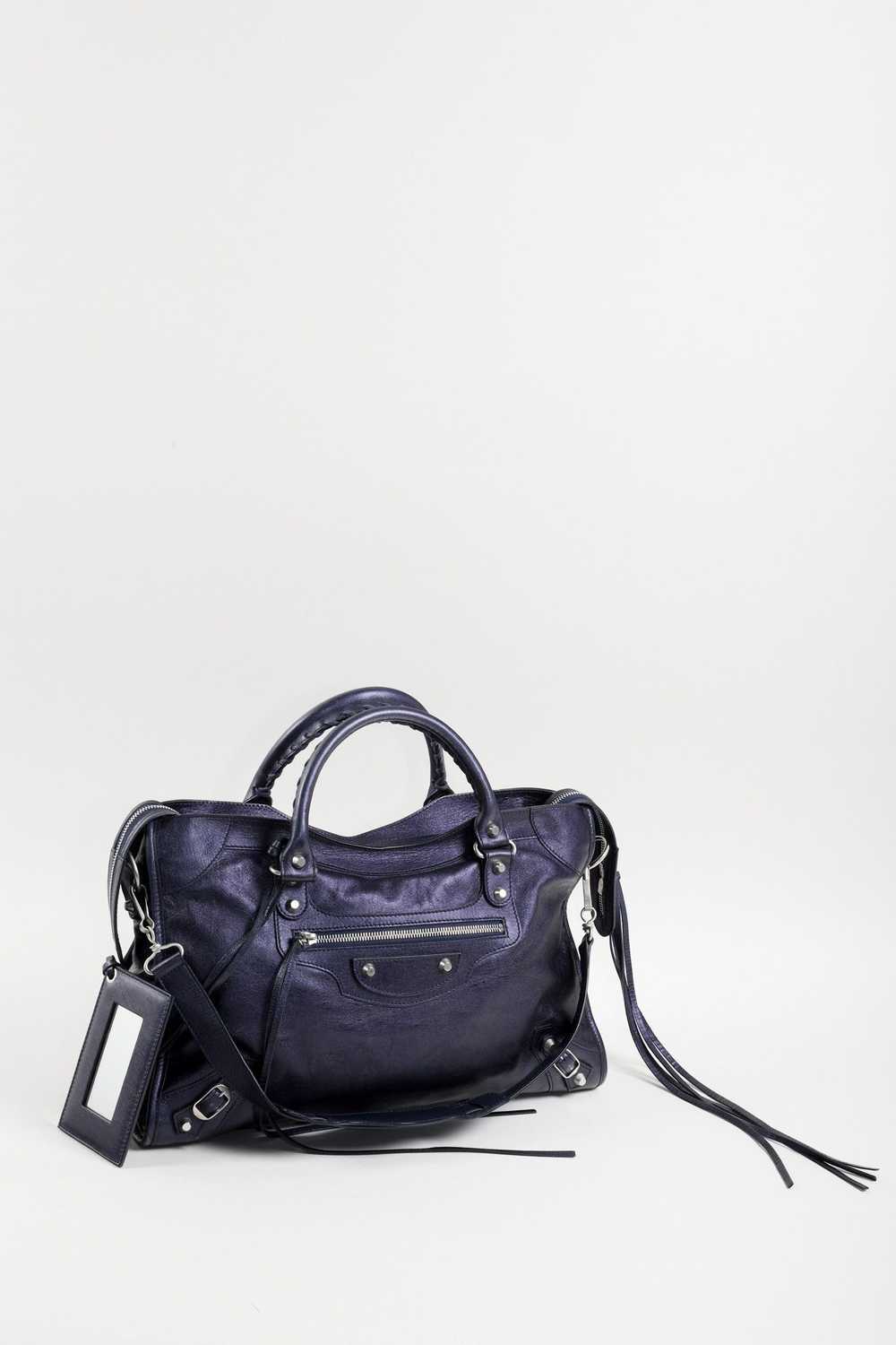 Balenciaga Balenciaga Blue Chevre Metallic Edge C… - image 6