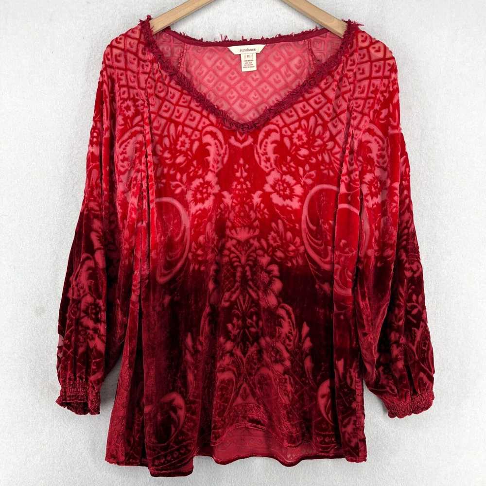 Vintage SUNDANCE Top Womens XL Velvet Burnout She… - image 1