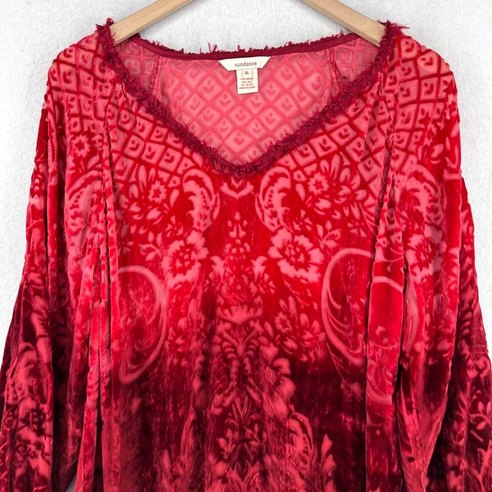 Vintage SUNDANCE Top Womens XL Velvet Burnout She… - image 3