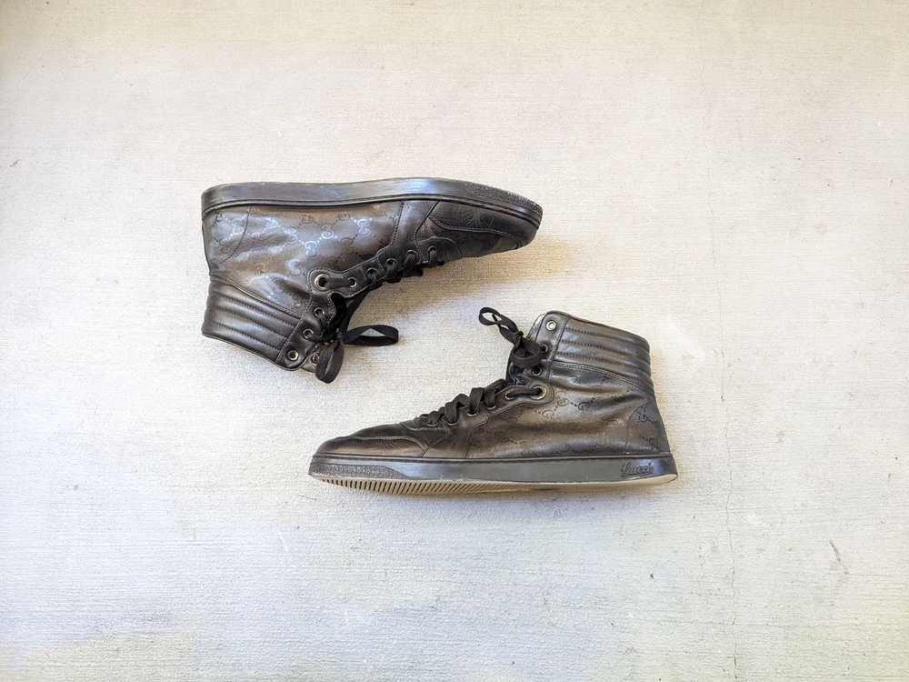 Gucci × Rare Gucci High Top Sneakers Black Monogr… - image 1