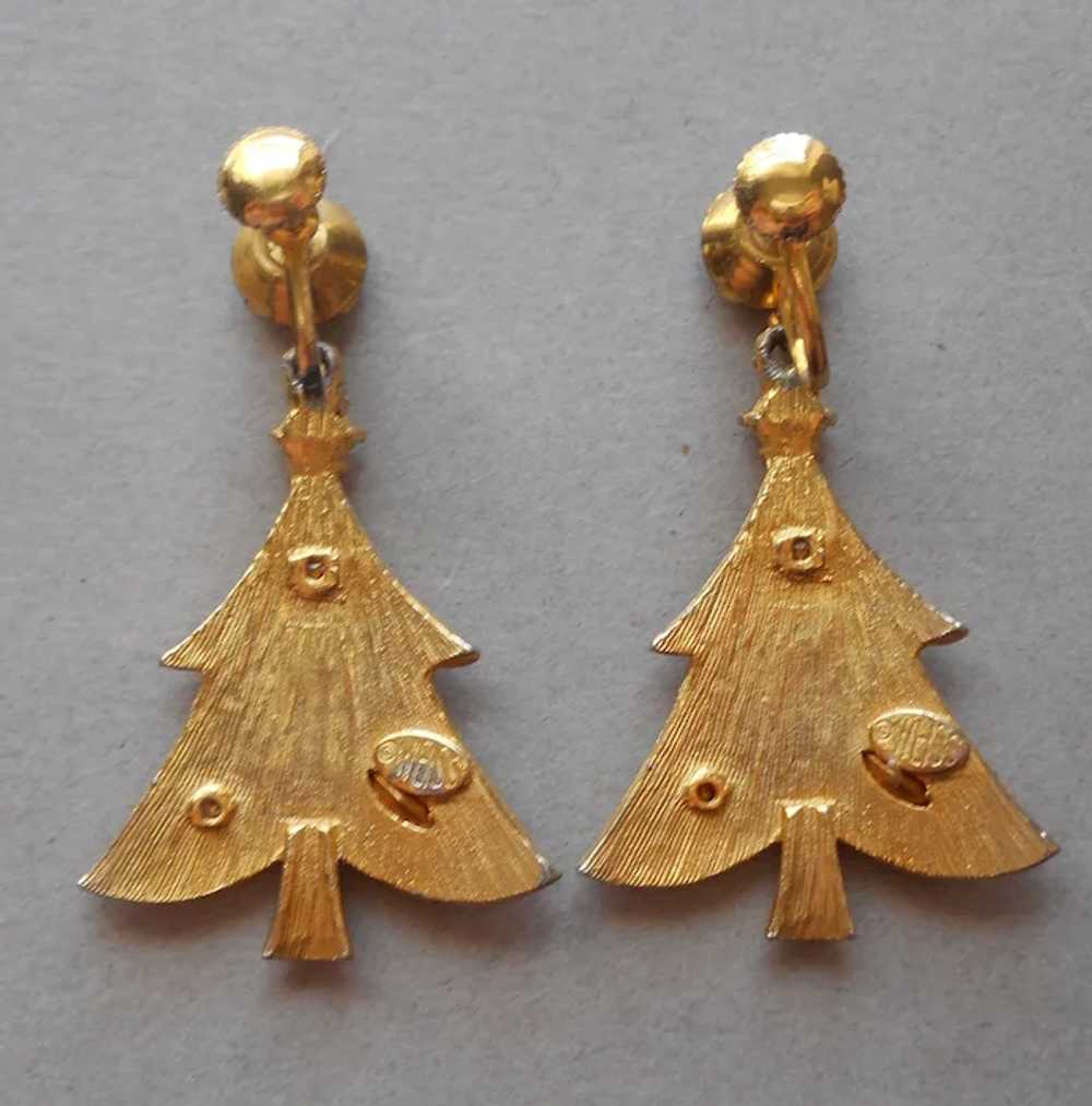 Weiss Signed Christmas Tree Earrings Vintage Scre… - image 4