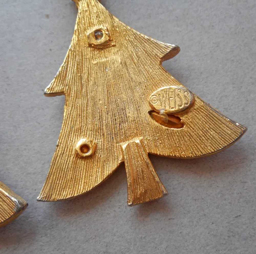 Weiss Signed Christmas Tree Earrings Vintage Scre… - image 5