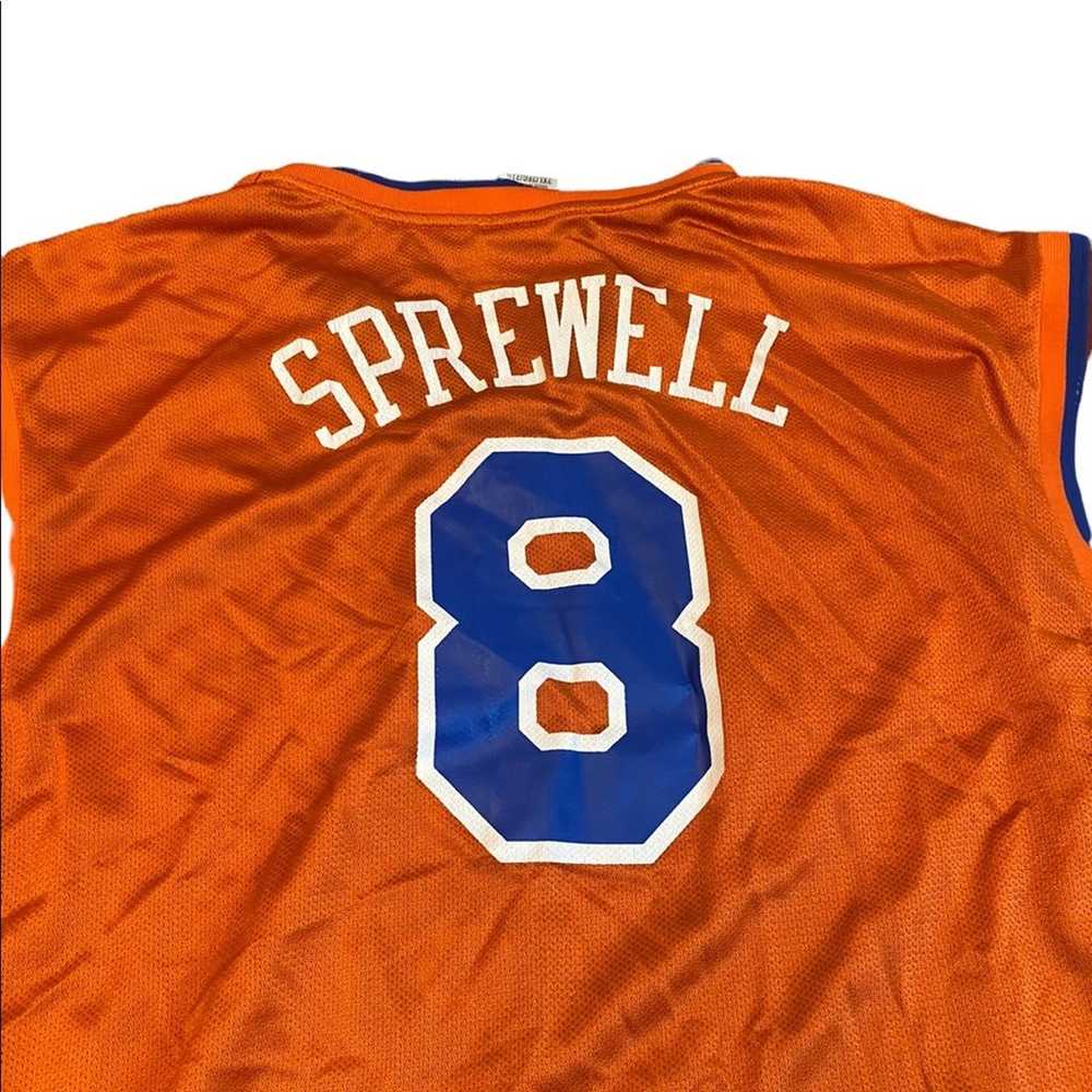 90s Reebok Latrell Sprewell Orange New York Knick… - image 5