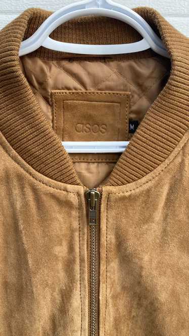 Asos ASOS Suede Bomber Jacket - Medium- Cognac