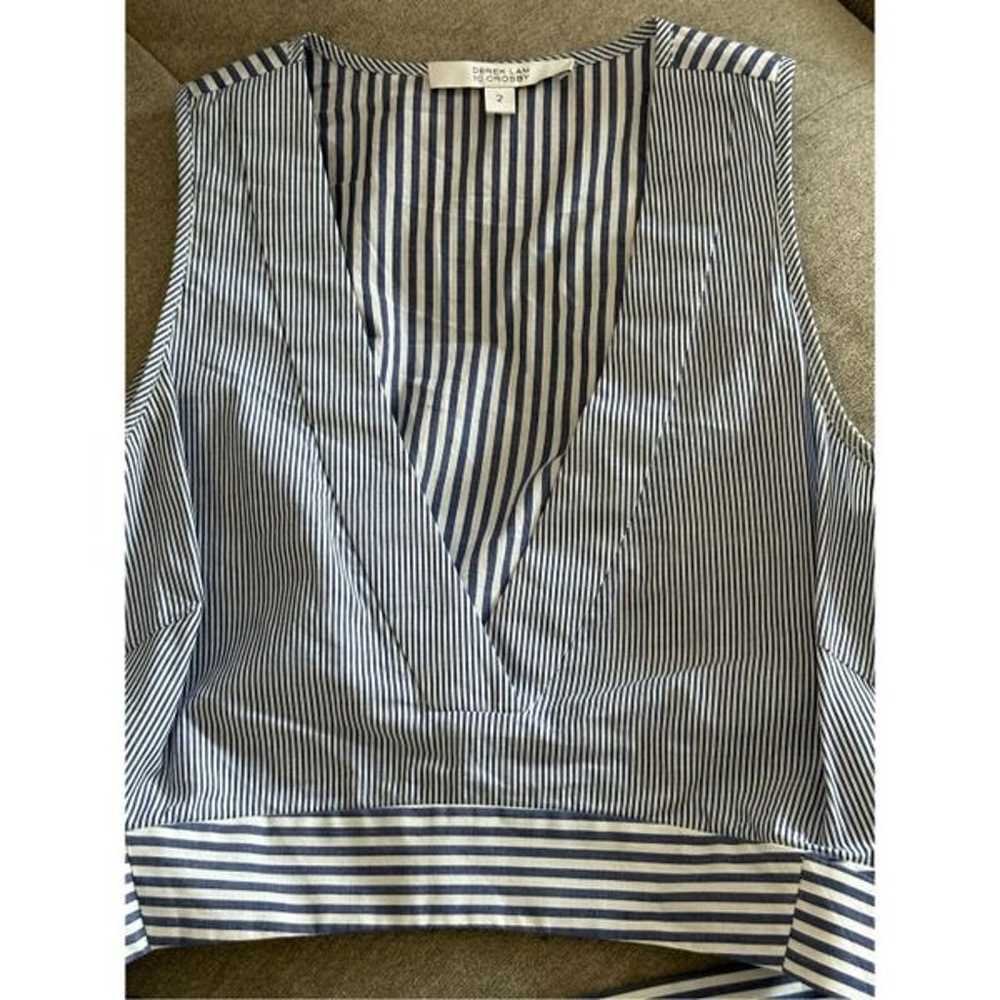 Derek Lam 10 Crosby pinstriped cropped top sz 2 - image 3