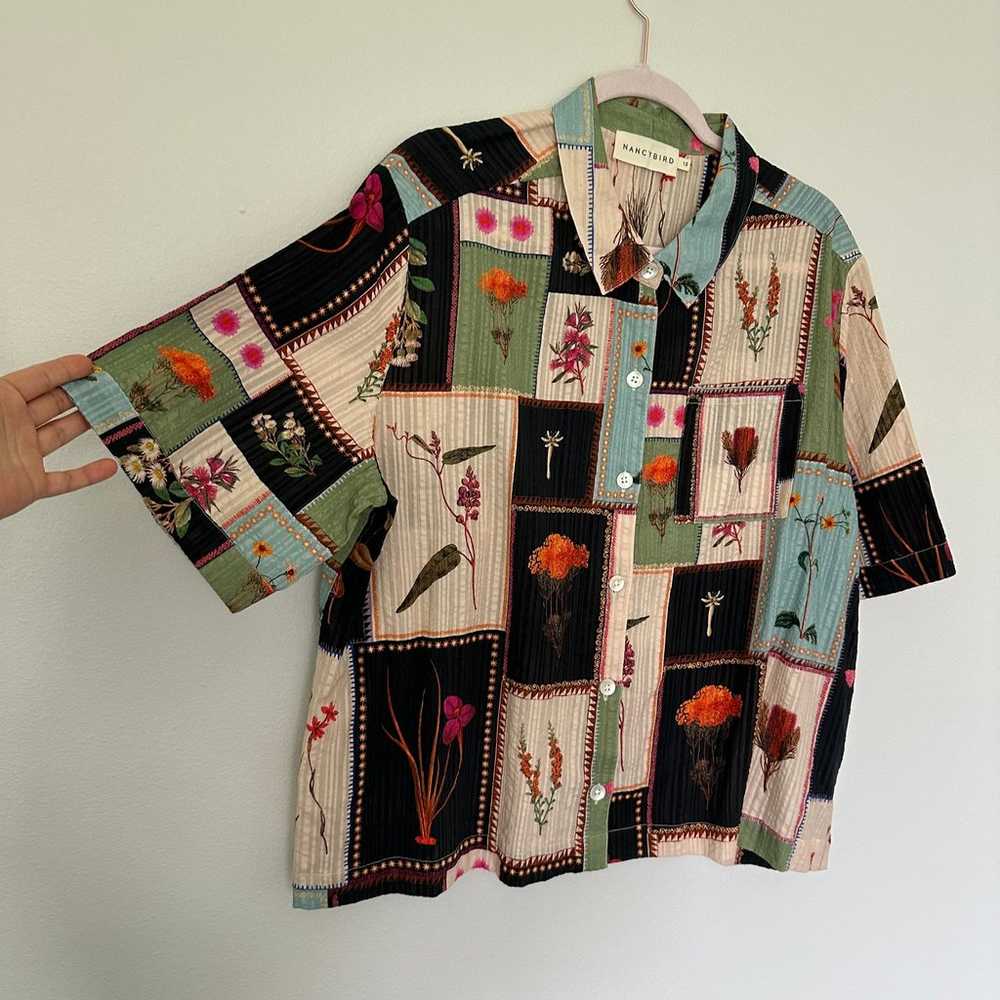 Nancybird Summer Shirt Patchwork of spring floral - image 2