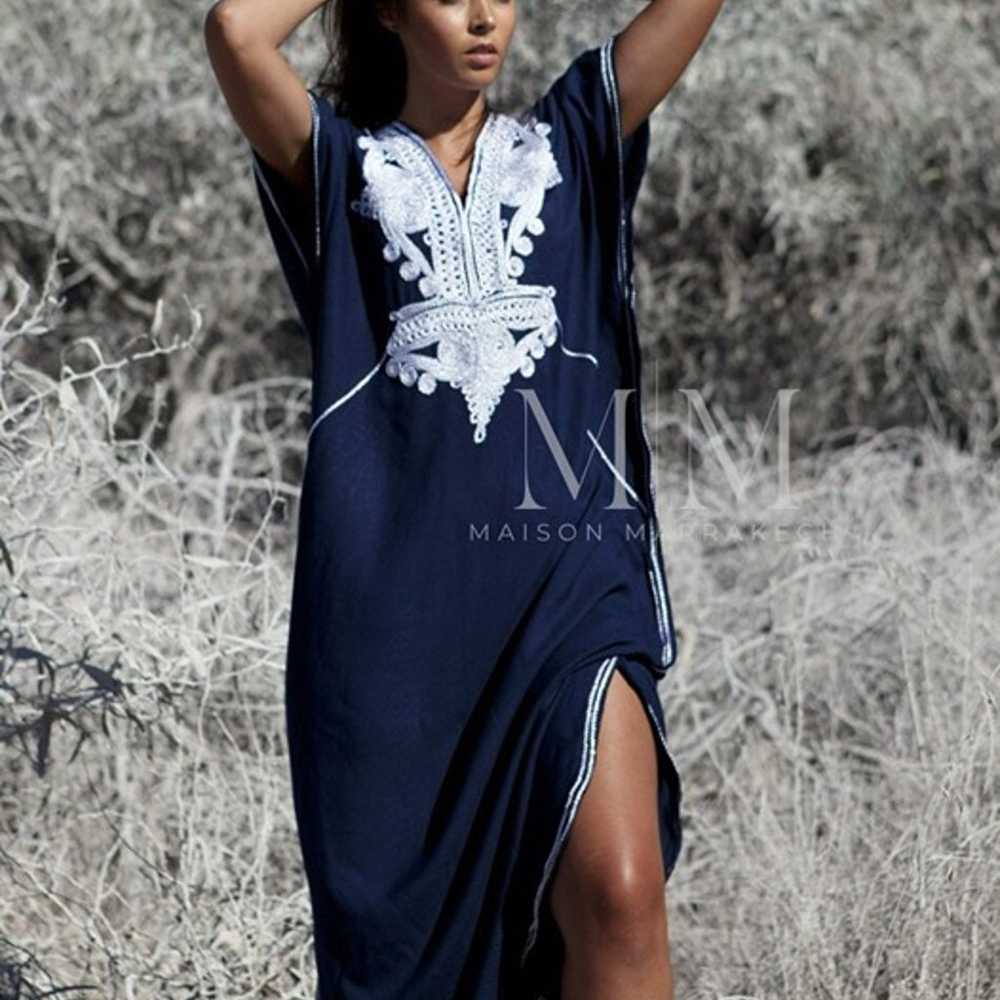 MM OriginalDress Kaftan Caftan-Navy Blue &Silver … - image 1