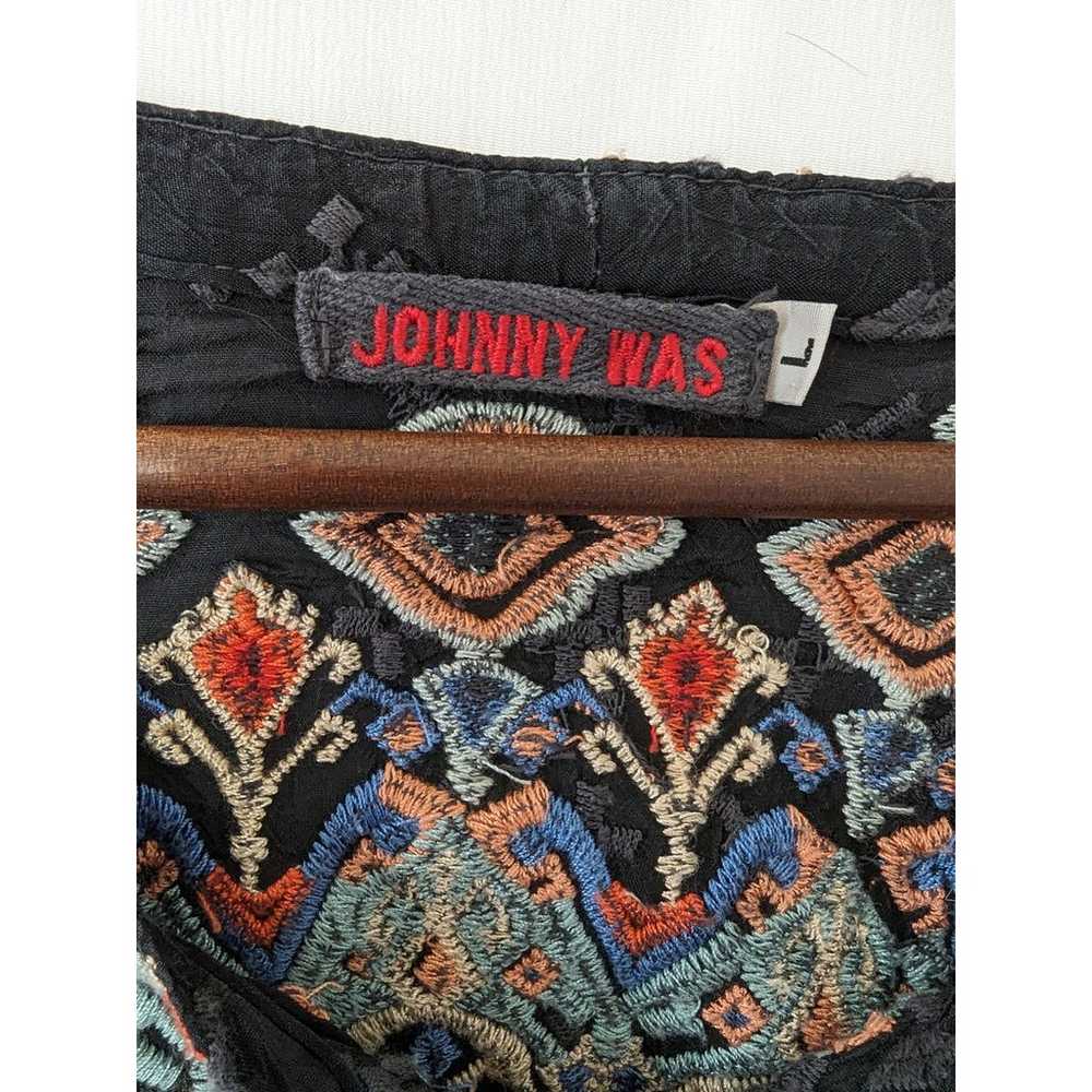 Johnny Was Embroidered Gina Top Black Floral Long… - image 6