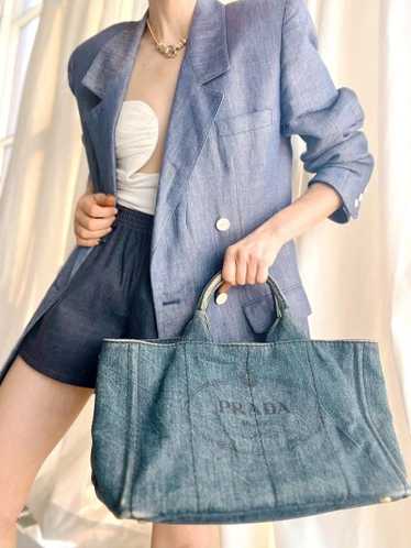 chambray denim blazer