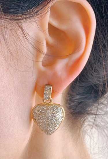 pave Austrian crystal heart posts